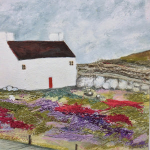 Mixed Media Art print work by Louise O'Hara "A white washed cottage”