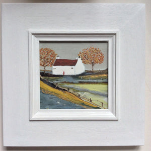 Mixed Media Art on wood By Louise O'Hara - "Copper Beech  Cottage”