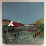Mixed Media Art on wood By Louise O'Hara - "Crofters Lea”