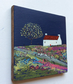 Mixed Media Art on wood By Louise O'Hara - "A path to the meadow”