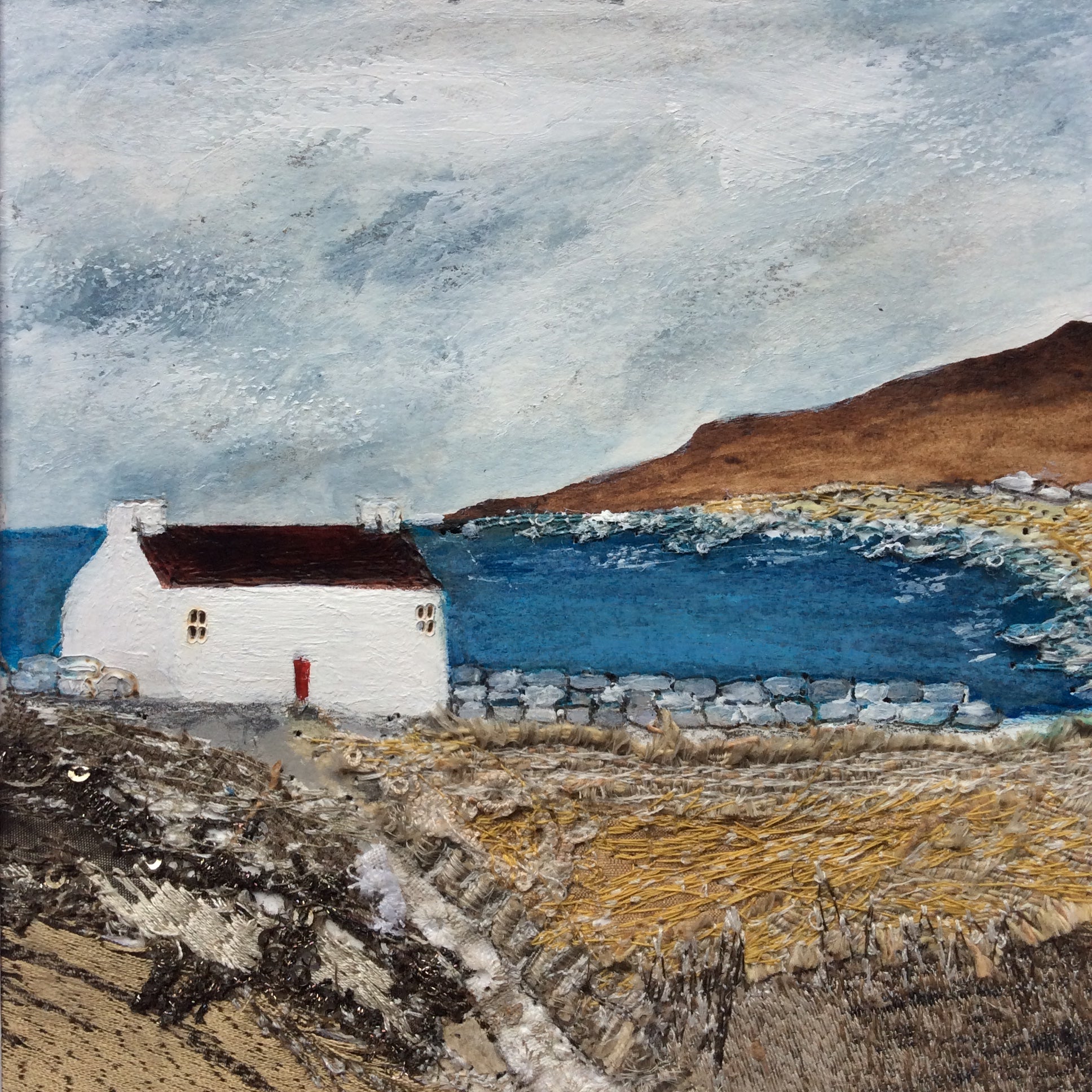 Mixed Media Art By Louise O'Hara - "Down by the Shore"