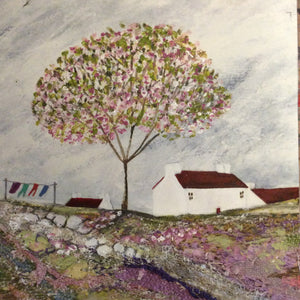Mixed Media Art print work by Louise O'Hara "A line full of washing"
