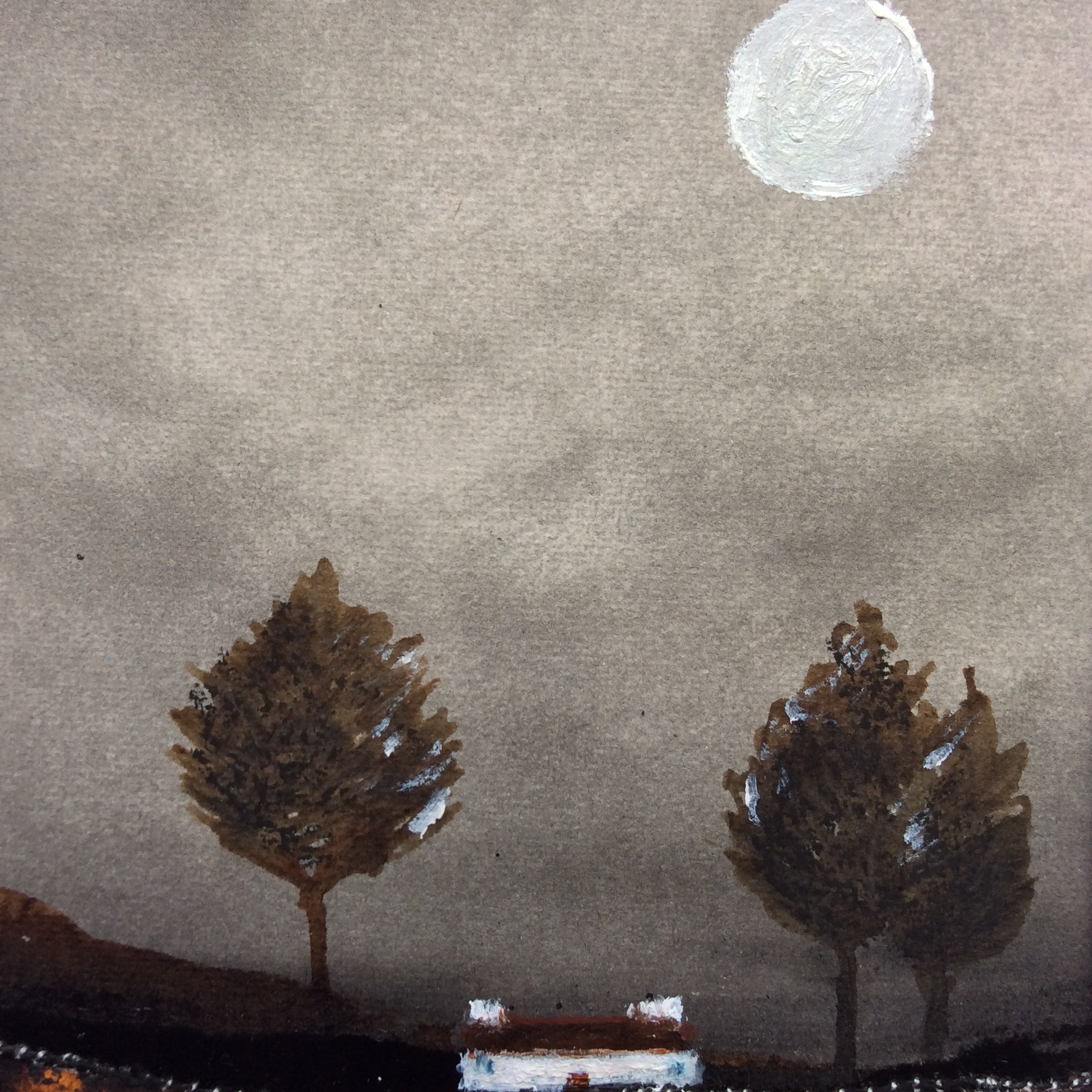 Mixed Media Art work by Louise O'Hara "In the shadow of the trees”