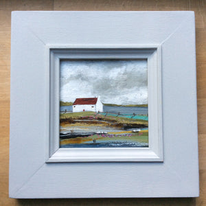 Mixed Media Art on wood By Louise O'Hara - "Storm clouds over the Tarn”