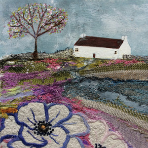 Mixed Media Art By Louise O'Hara - "Apple blossom cottage"