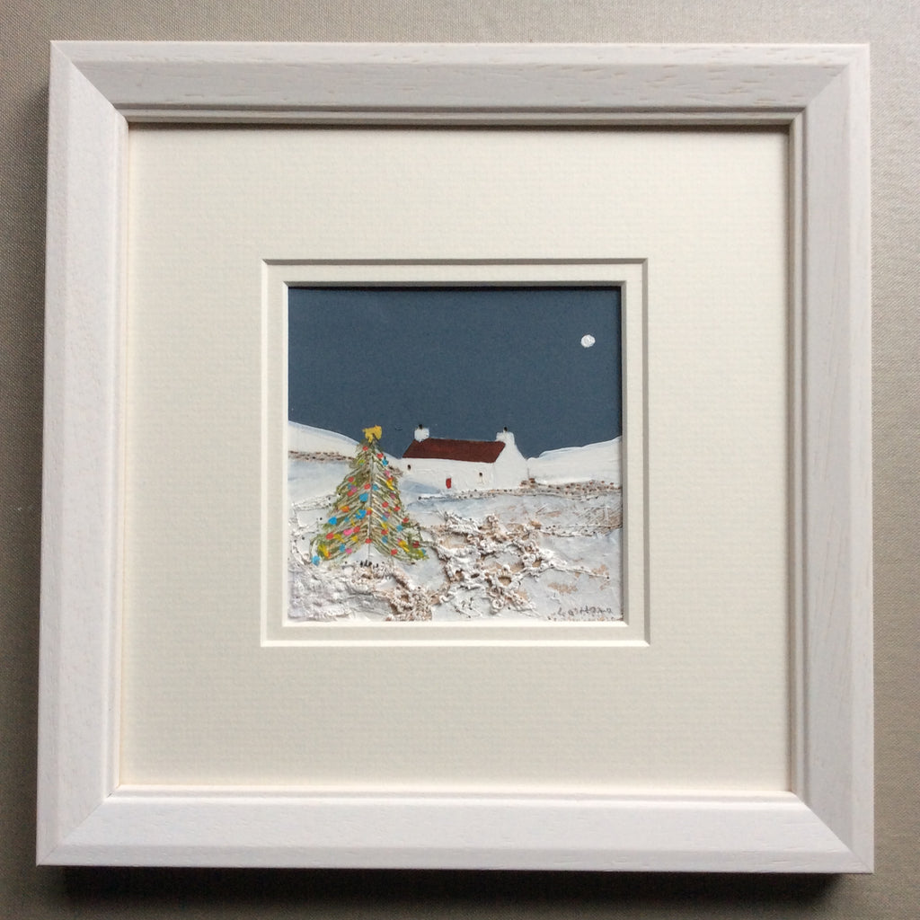 Mixed Media Art By Louise O'Hara “The Christmas lights shone bright like the moon”