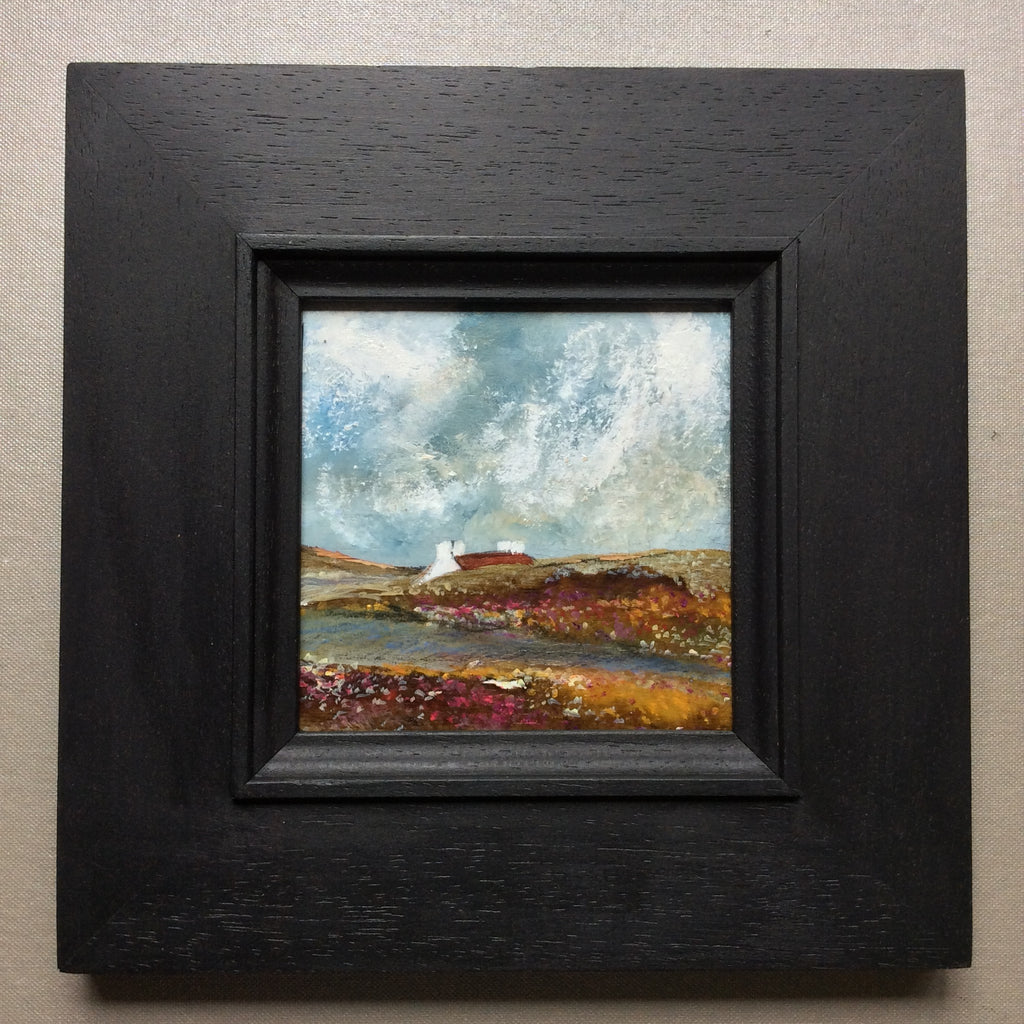 Mixed Media Art on wood By Louise O'Hara - "Heather and Bracken”