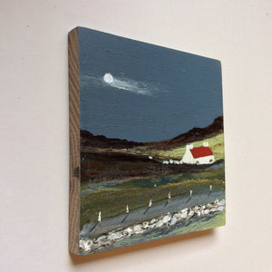 Mixed Media Art on wood By Louise O'Hara - “The old stone wall”