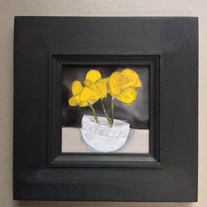 Mixed Media  art on wood By Louise O’Hara  “Daffodils”