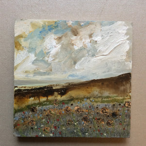 Mixed Media Art on wood By Louise O'Hara - "Meadow Storm”