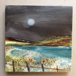 Mixed Media Art on wood By Louise O'Hara - "Moonlit Reflections”