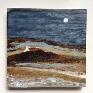 Mixed Media Art on wood By Louise O'Hara - "Reflections at low tide”