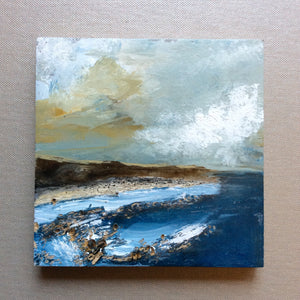 Mixed Media Art on wood By Louise O'Hara - "Storm clouds looming”