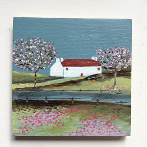 Mixed Media Art on wood By Louise O'Hara - "The Blossoms”