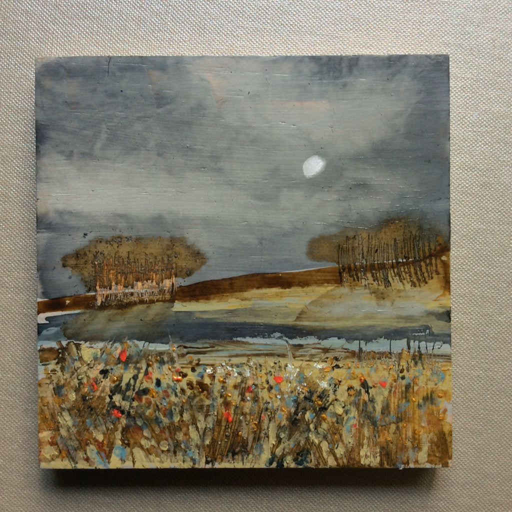 Mixed Media Art on wood By Louise O'Hara - "Wild Flowers”