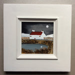 Mixed Media Art on wood By Louise O'Hara - "Winter by the Tarn”