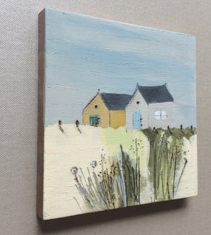 Mixed Media Art on wood By Louise O'Hara - "Amongst the sand dunes”