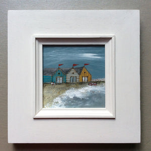 Mixed Media Art on wood By Louise O'Hara - "An unexpected high tide"