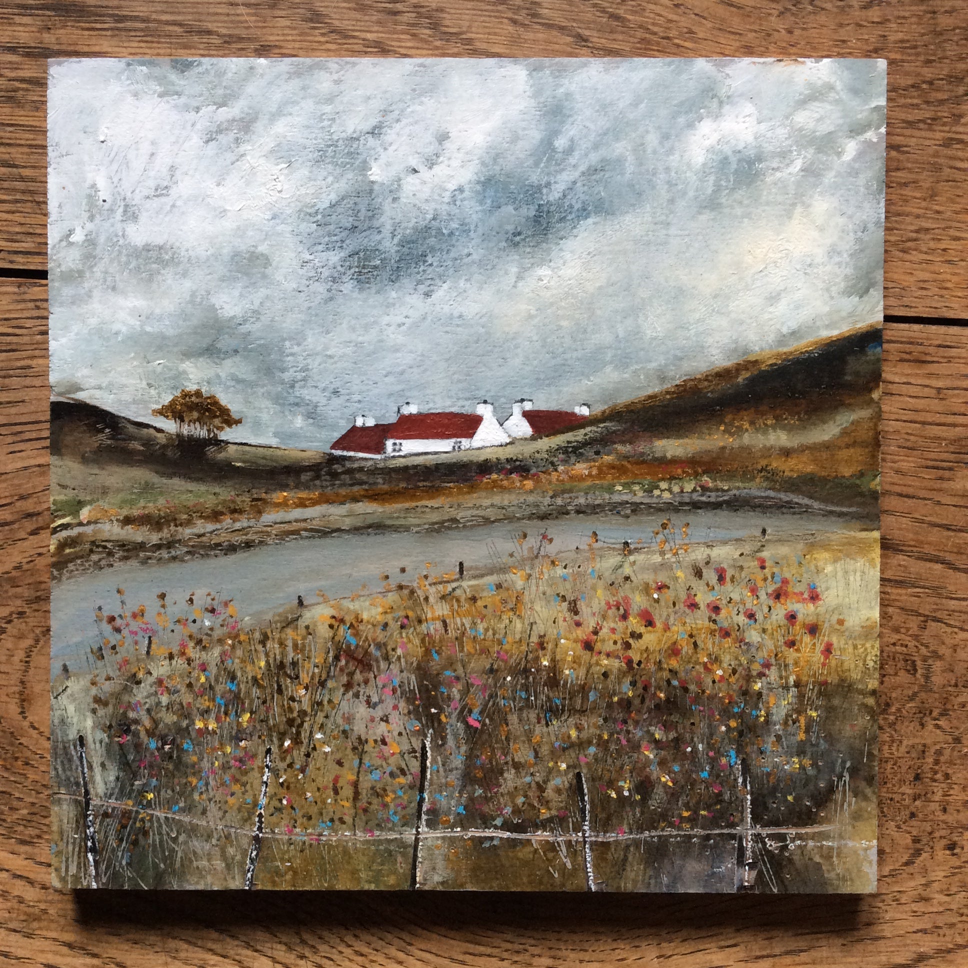 Mixed Media Art on Wood  By Louise O'Hara - “Crofters Rest”